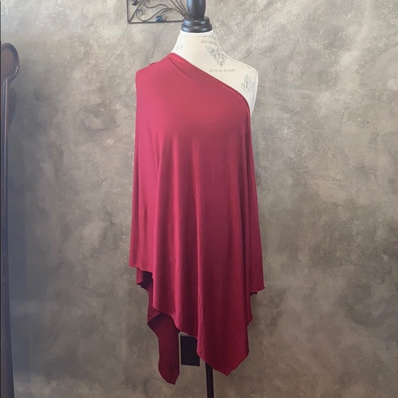 Accessories - Red Jersey rhinestones bejeweled hijab scarf wrap